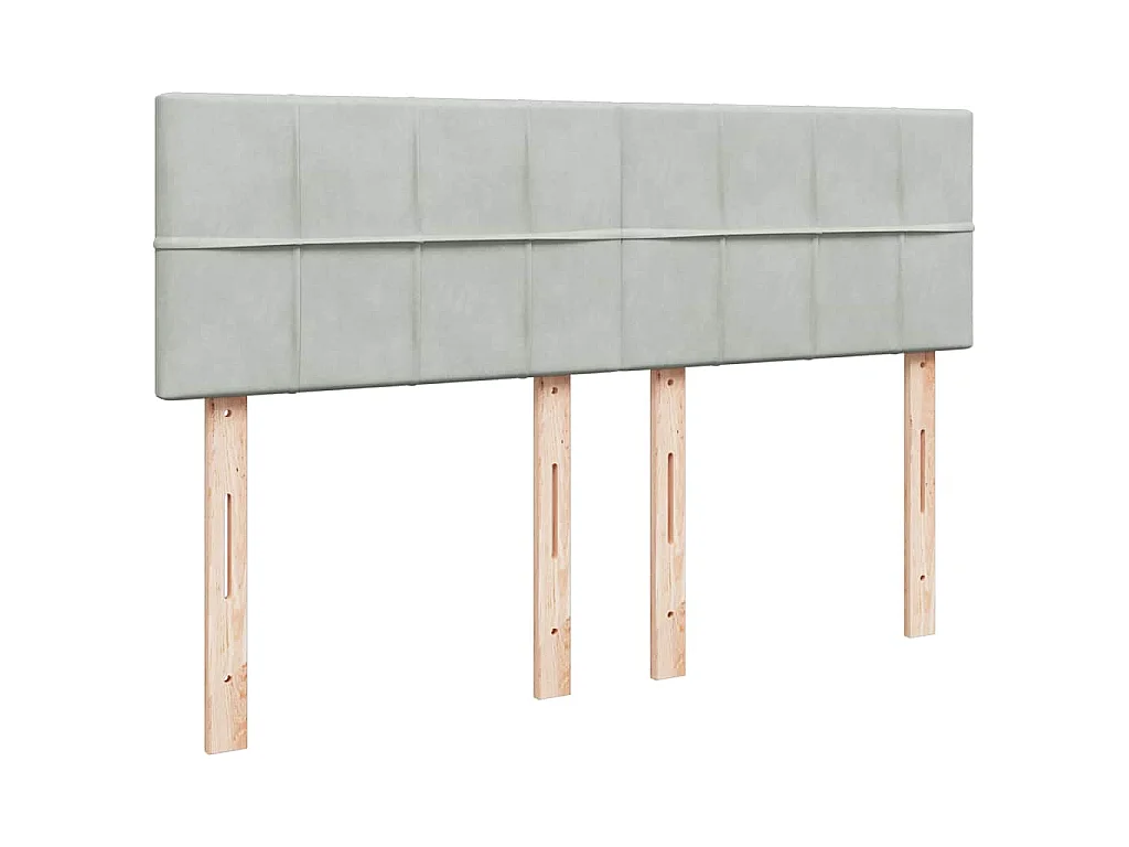 Cama box spring con colchón terciopelo gris claro 140x200 cm