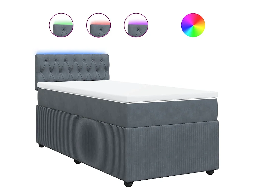 Sommier à lattes de lit avec matelas Gris foncé 100x200 cm
