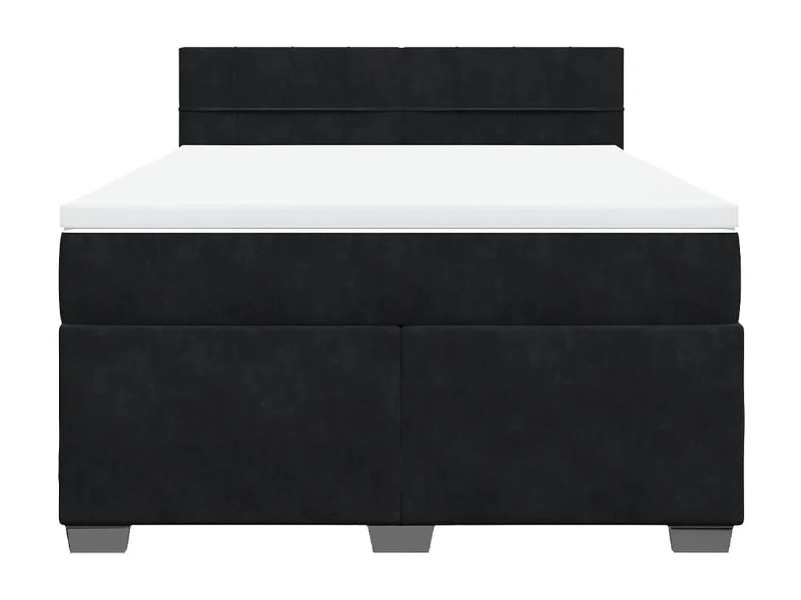Boxspringbett mit Matratze Schwarz 160x200 cm Samt