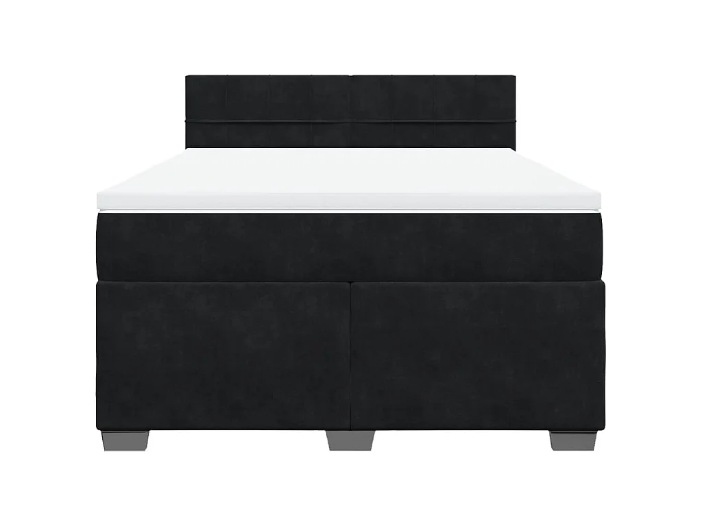 Boxspringbett mit Matratze Schwarz 160x200 cm Samt