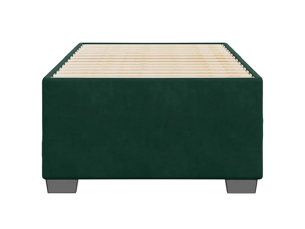 Cadre de lit sans matelas vert foncé 90x190 cm velours