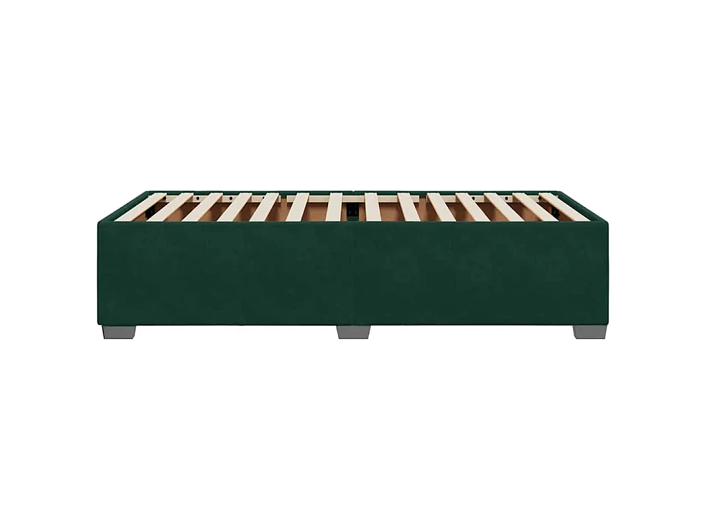 Cadre de lit sans matelas vert foncé 90x190 cm velours