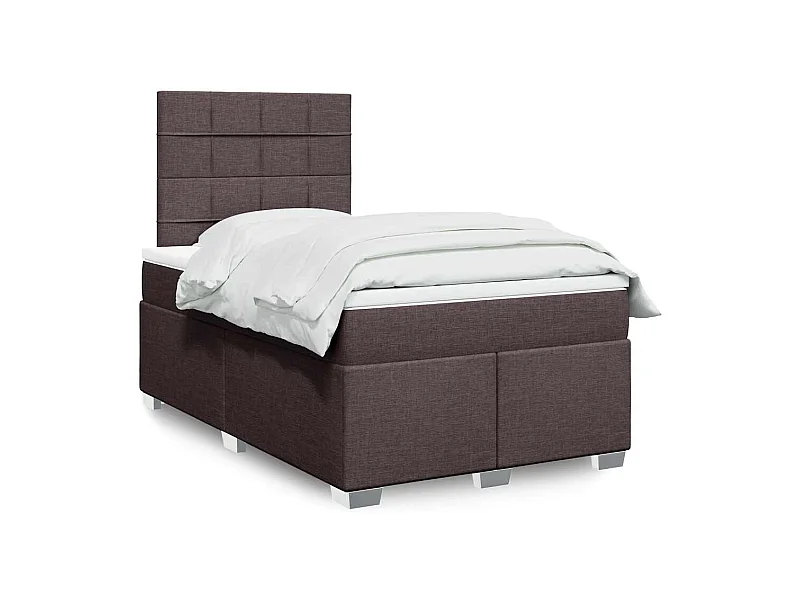 Boxspring met matras stof donkerbruin 120x200 cm