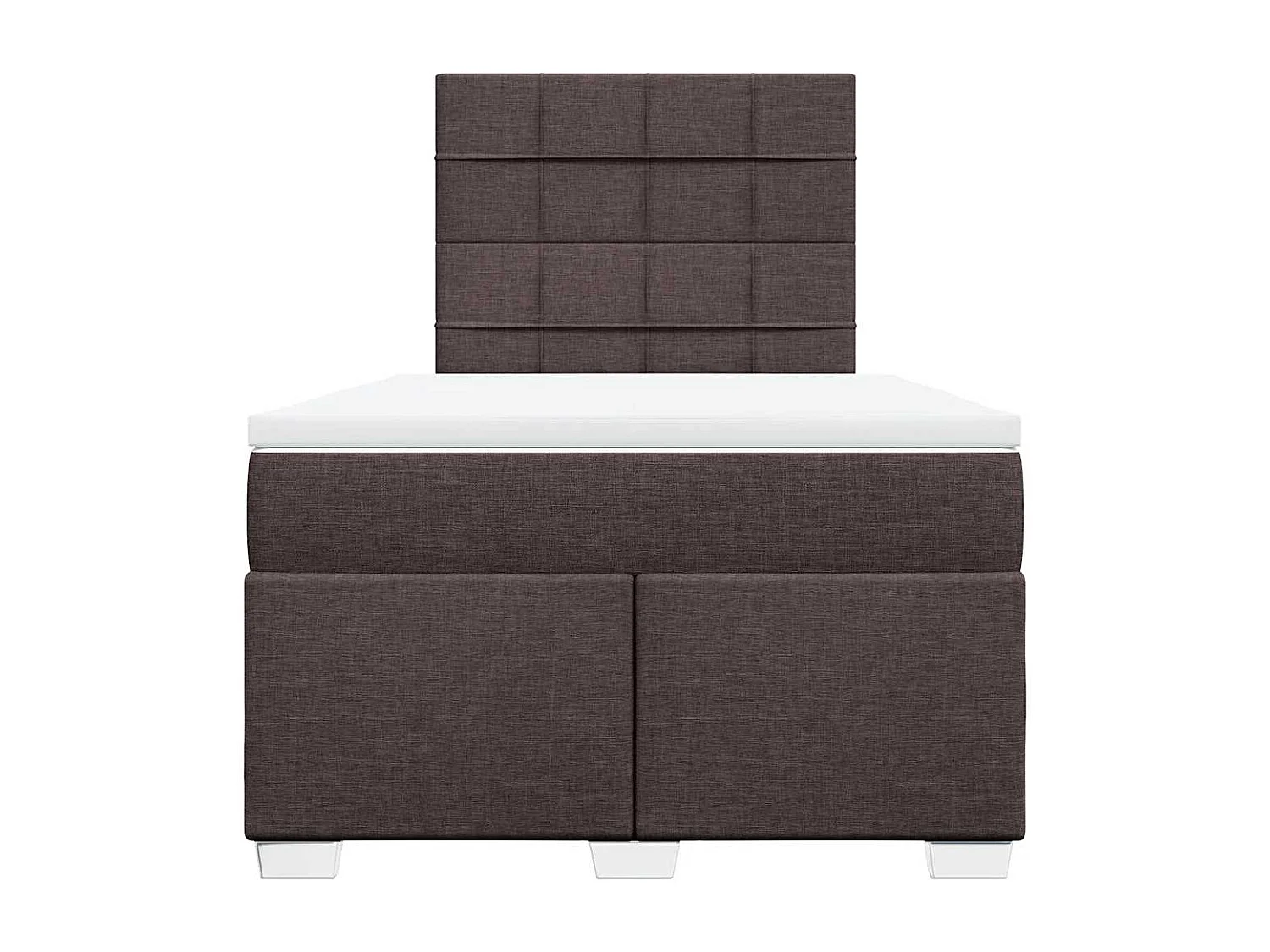 Boxspring met matras stof donkerbruin 120x200 cm