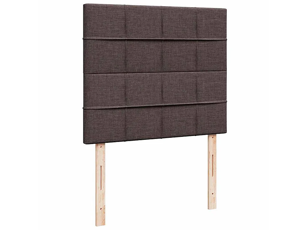 Cama box spring con colchón tela marrón oscuro 120x200 cm