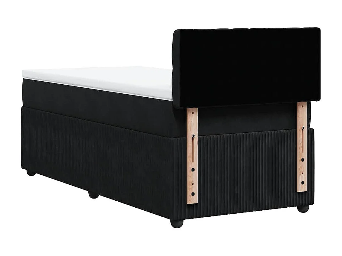 Sommier à lattes de lit avec matelas Noir 100x200 cm Velours