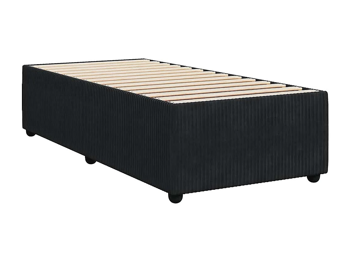 Sommier à lattes de lit avec matelas Noir 100x200 cm Velours