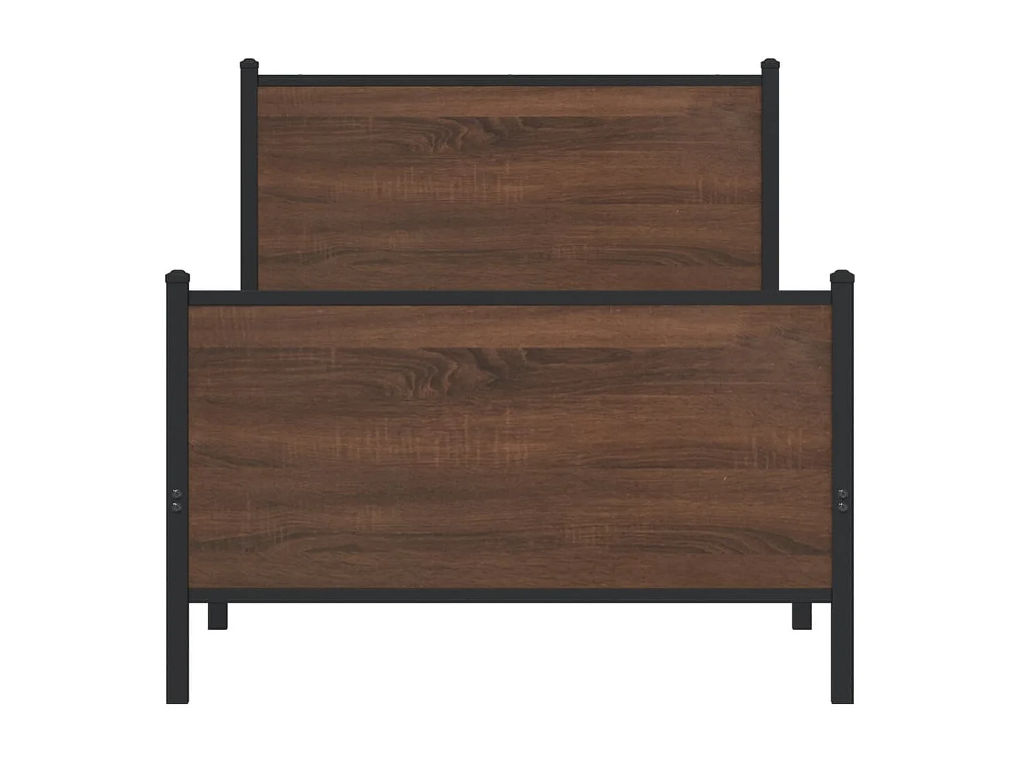 Cadre de lit en métal sans matelas chêne marron 90x200 cm