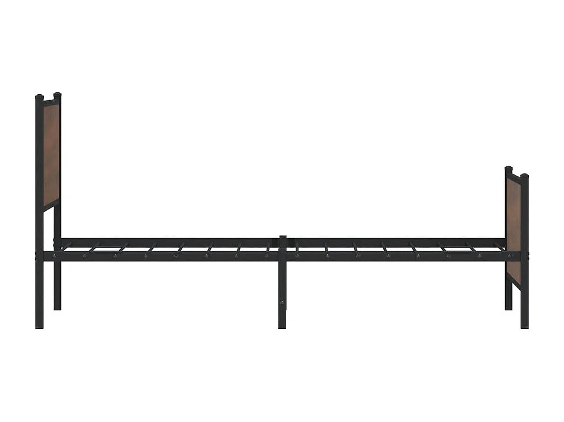 Cadre de lit en métal sans matelas chêne marron 90x200 cm