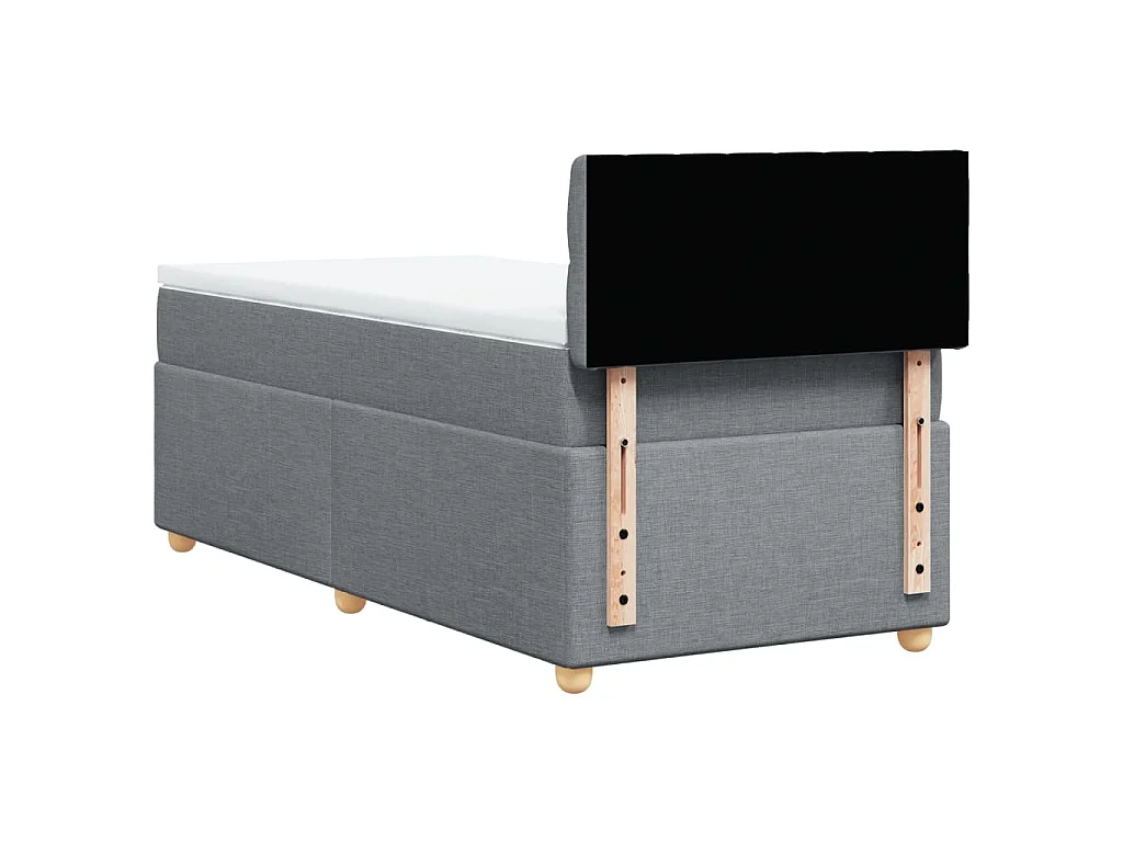 Boxspringbett mit Matratze Hellgrau 100x200 cm Stoff