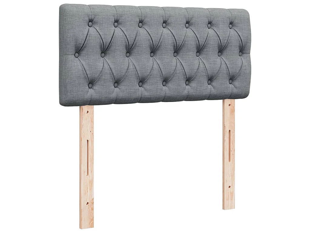 Boxspringbett mit Matratze Hellgrau 100x200 cm Stoff