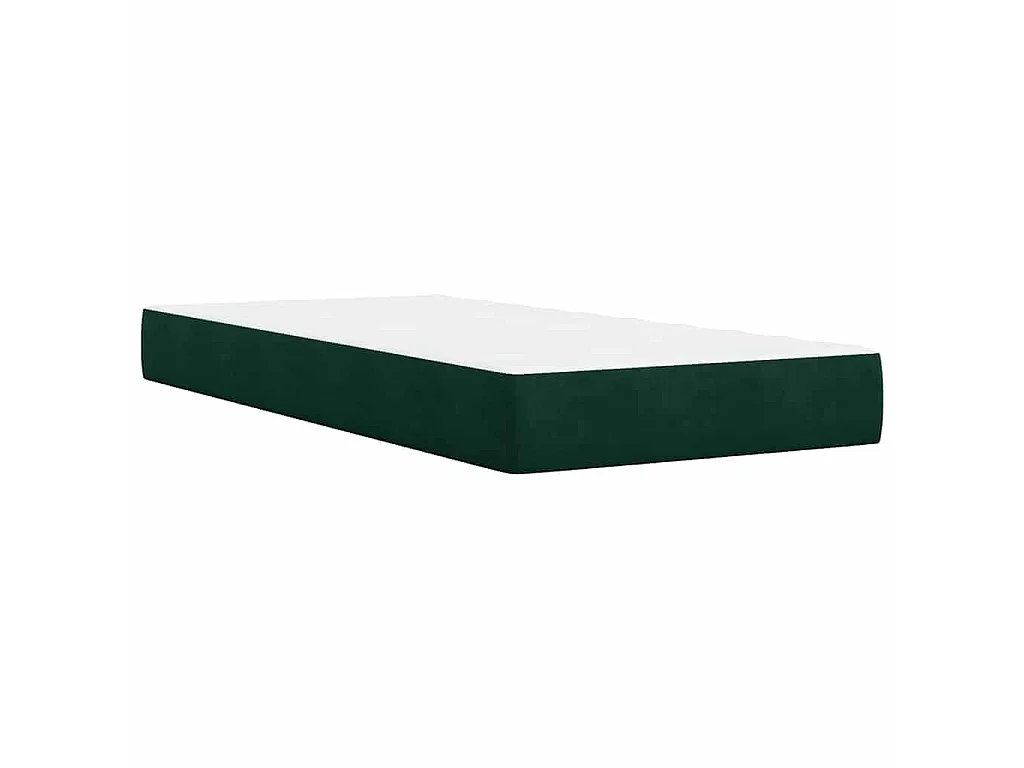 Cama box spring con colchón terciopelo verde oscuro 80x200 cm