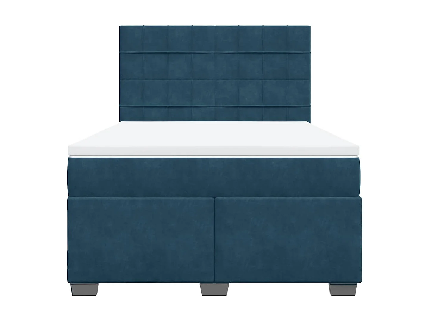 Sommier à lattes de lit et matelas bleu 140x200 cm velours