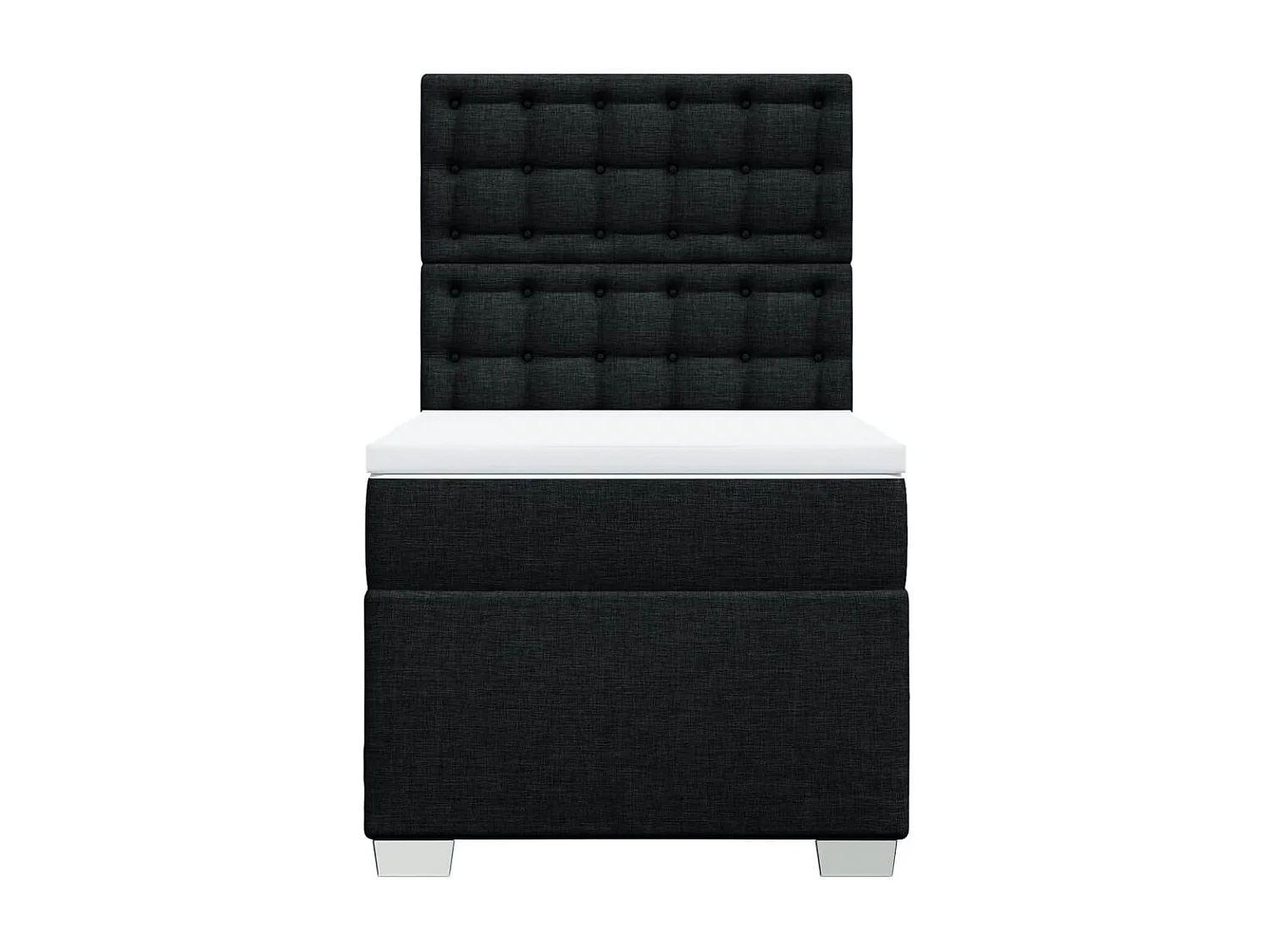 Sommier à lattes de lit avec matelas Noir 100x200 cm Tissu