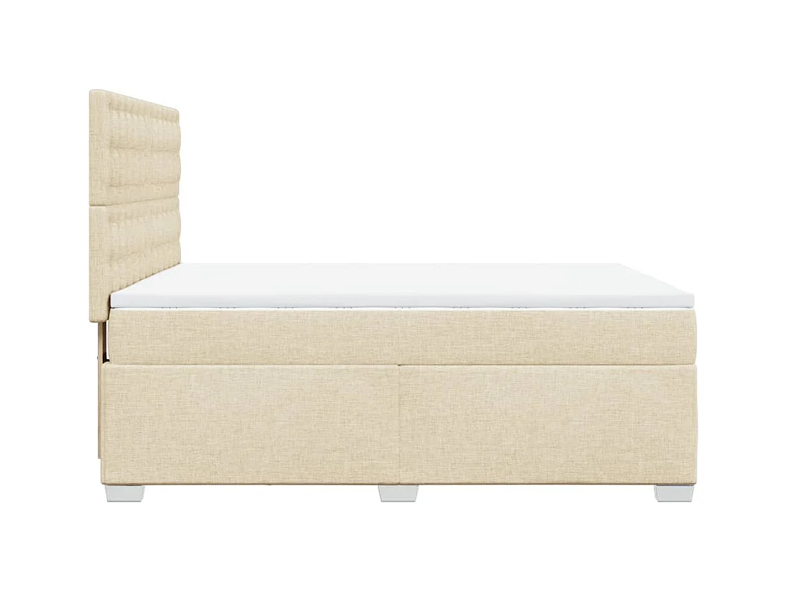 Boxspringbett mit Matratze Creme 140x190 cm Stoff