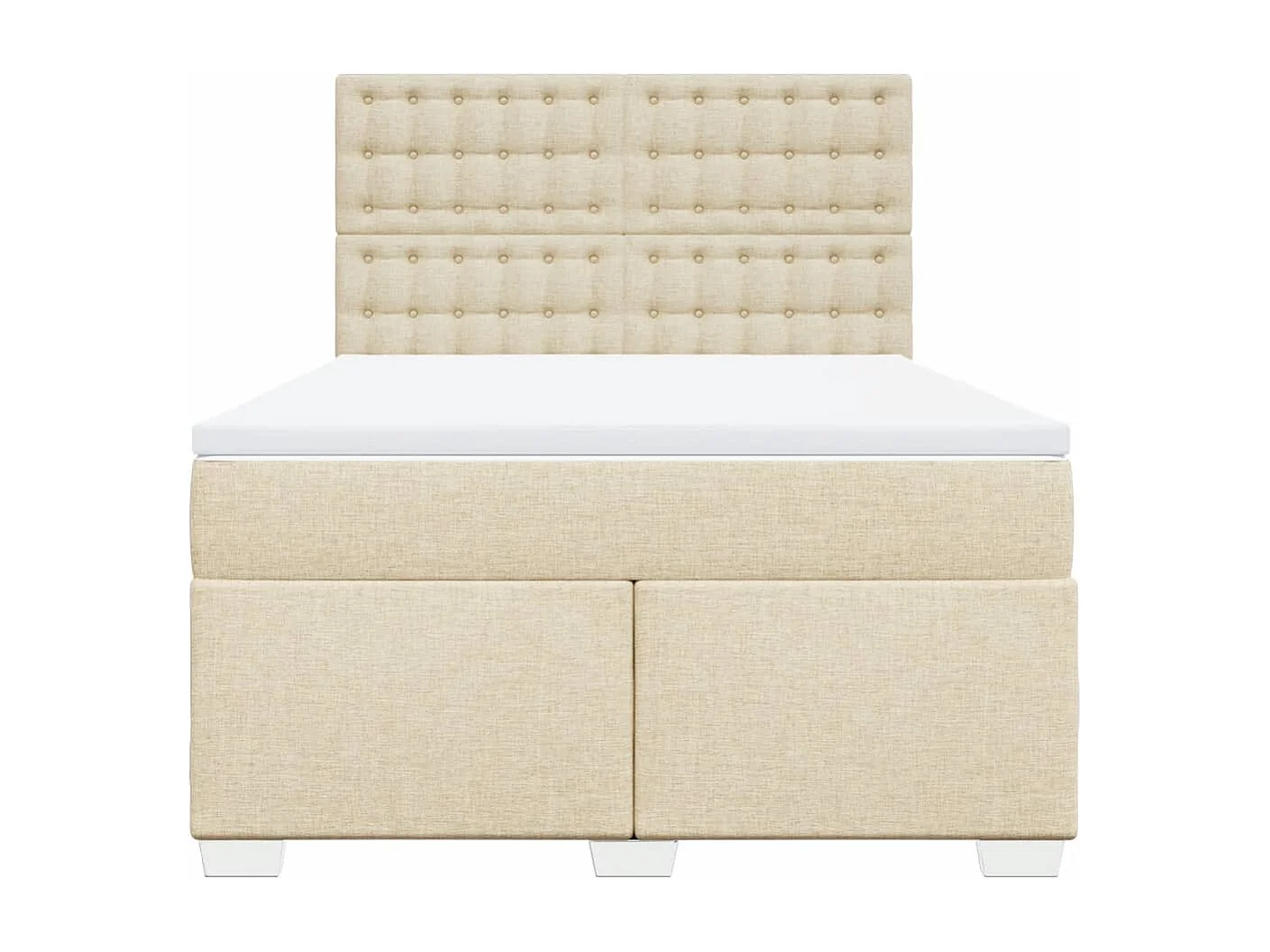 Boxspring met matras stof crèmekleurig 140x190 cm