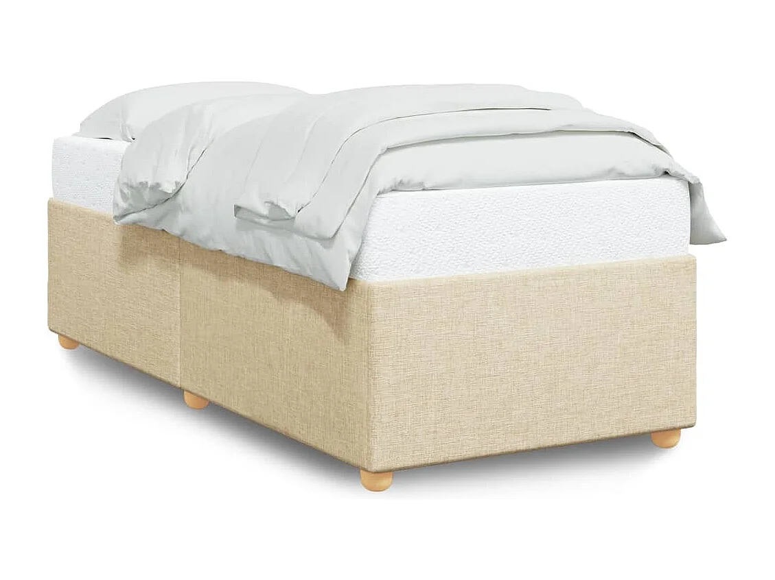Bettgestell ohne Matratze Creme 90x190 cm Stoff
