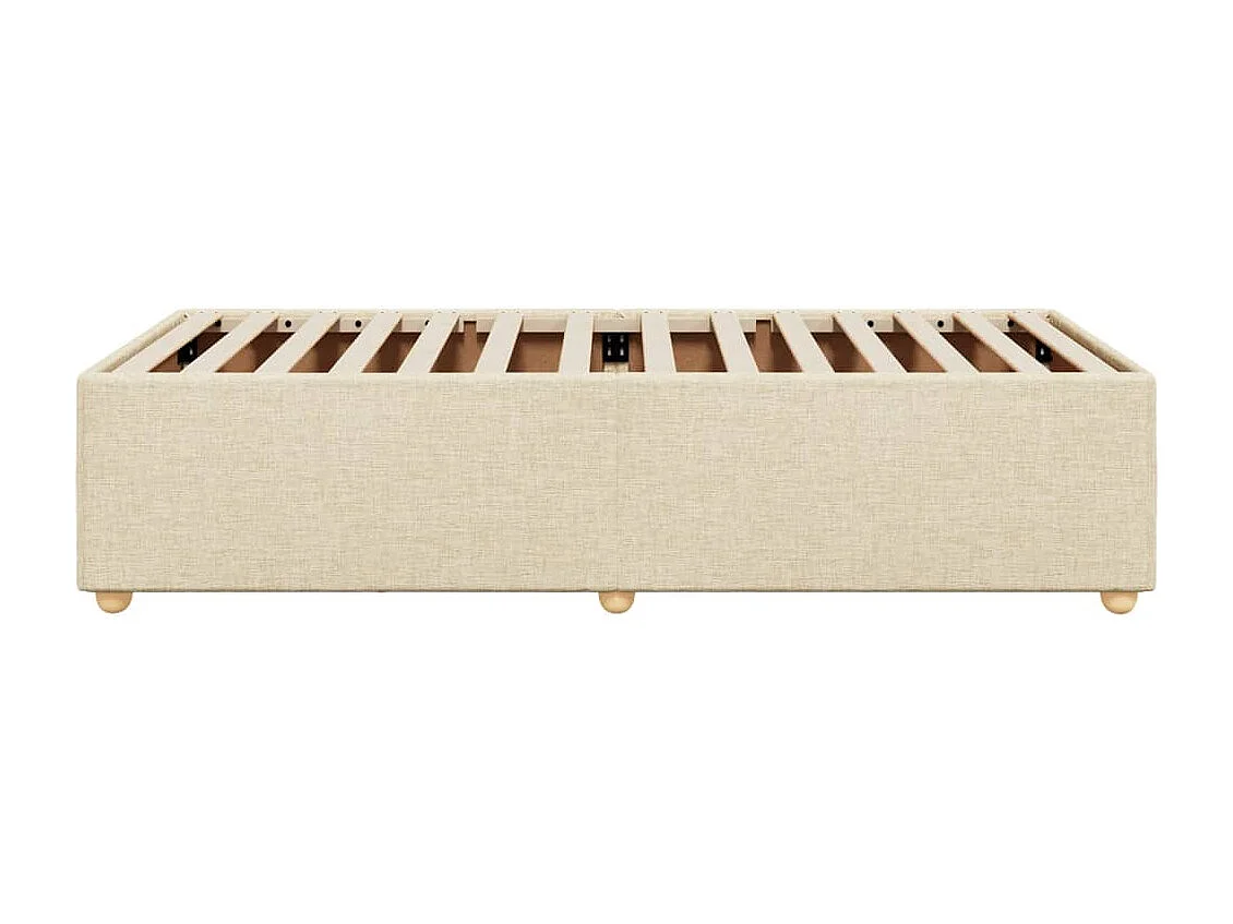 Bettgestell ohne Matratze Creme 90x190 cm Stoff