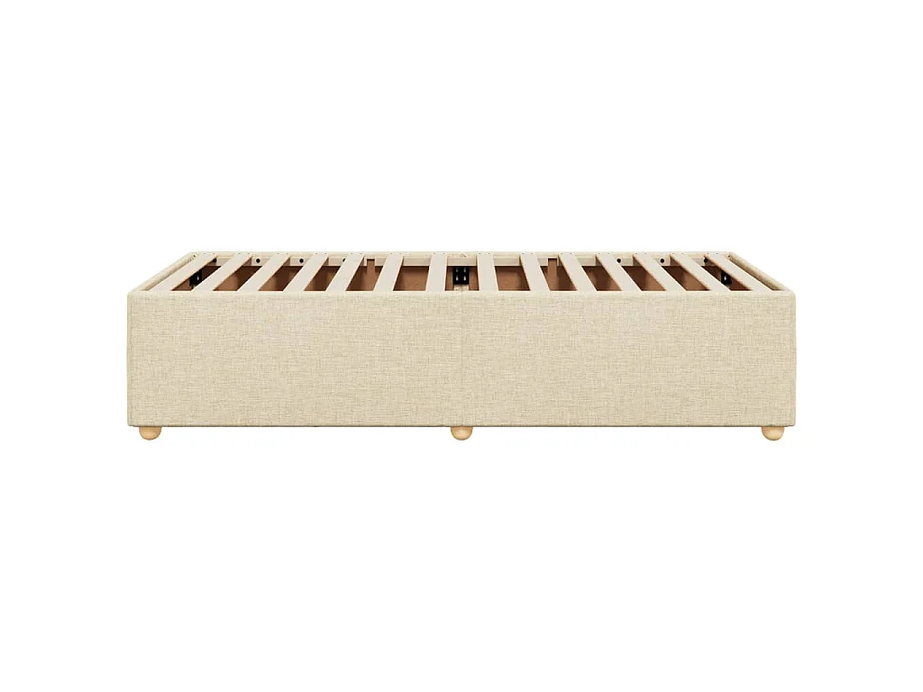 Cadre de lit sans matelas crème 90x190 cm tissu