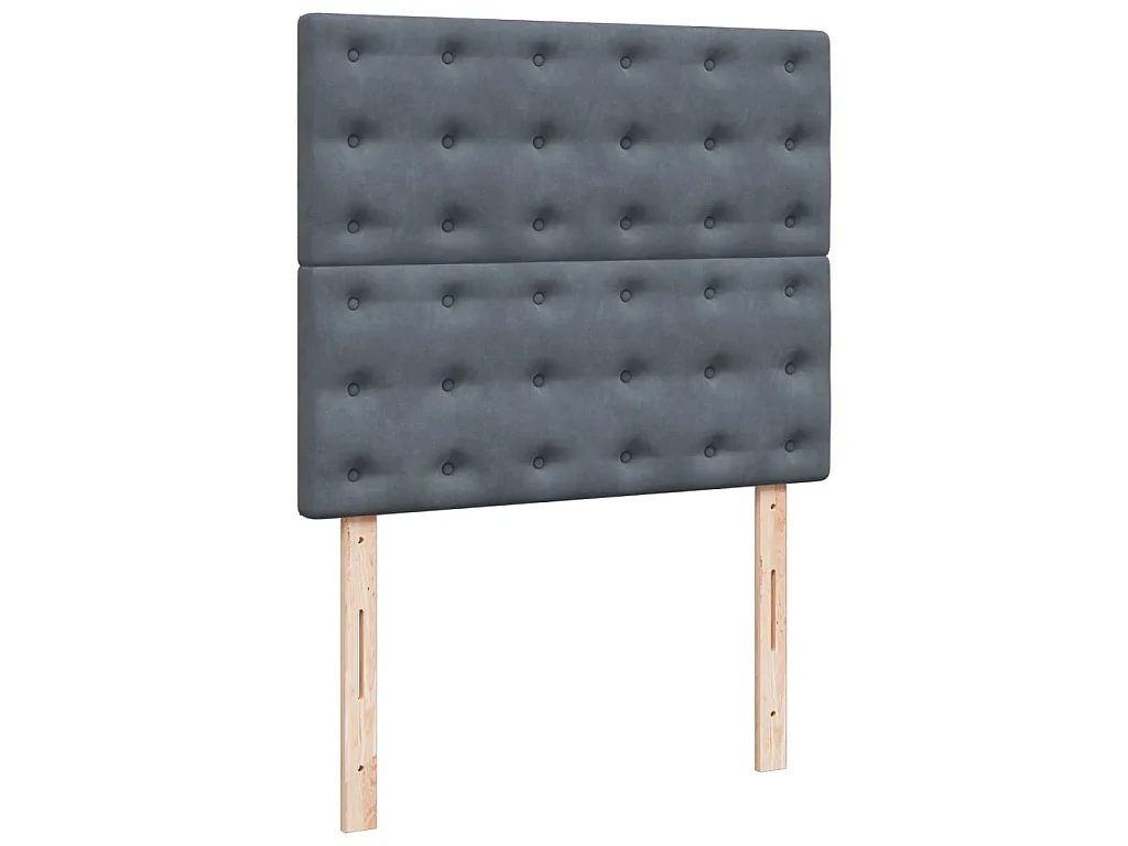 Cama box spring con colchón terciopelo gris oscuro 120x200 cm