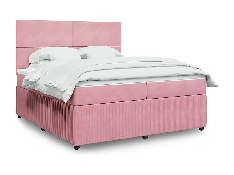 Boxspringbett mit Matratze Rosa 200x200 cm Samt