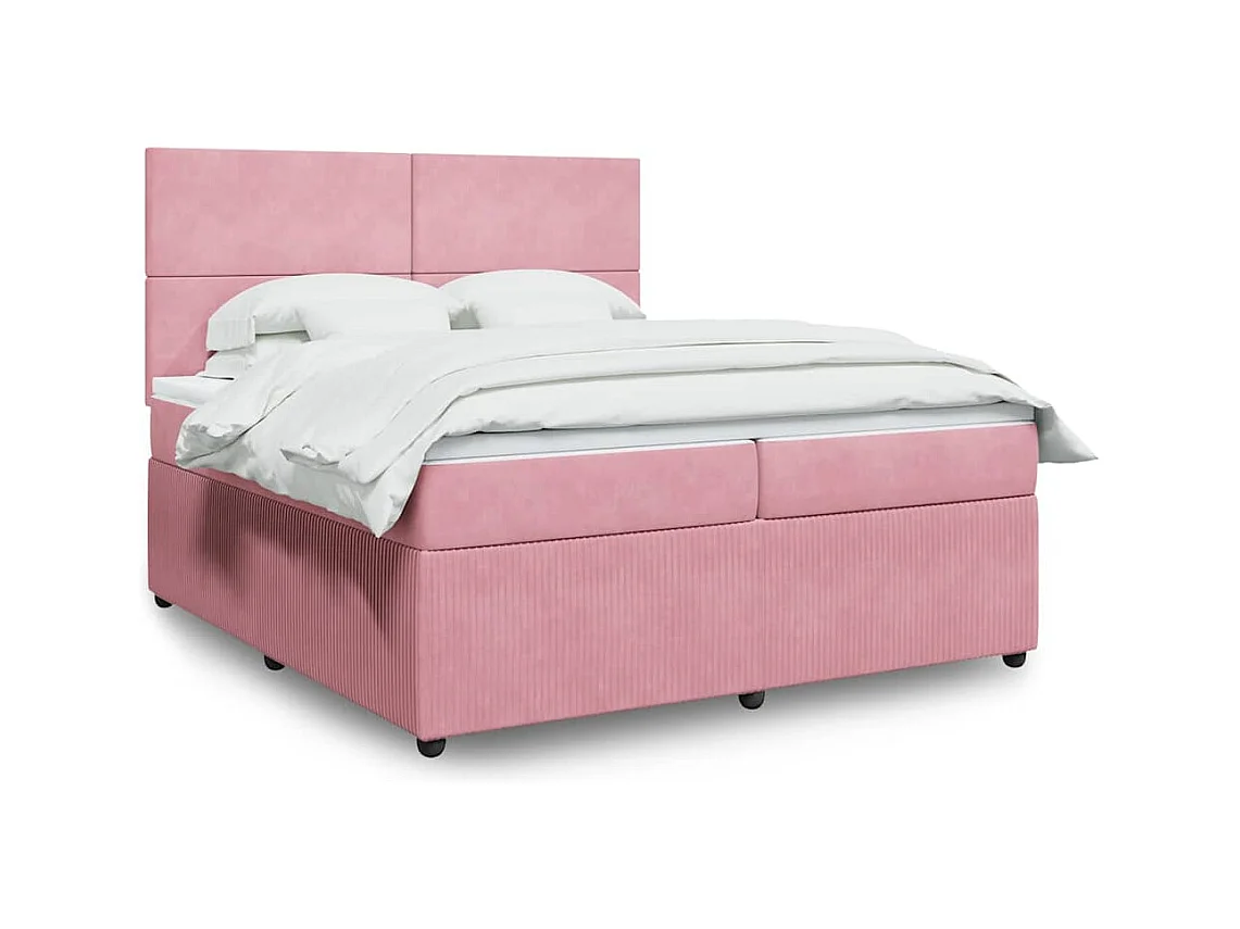 Sommier à lattes de lit avec matelas Rose 200x200 cm Velours
