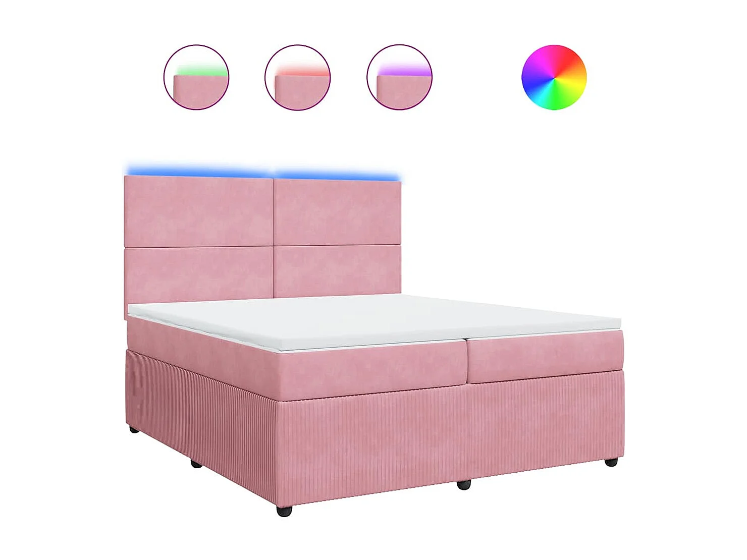 Sommier à lattes de lit avec matelas Rose 200x200 cm Velours