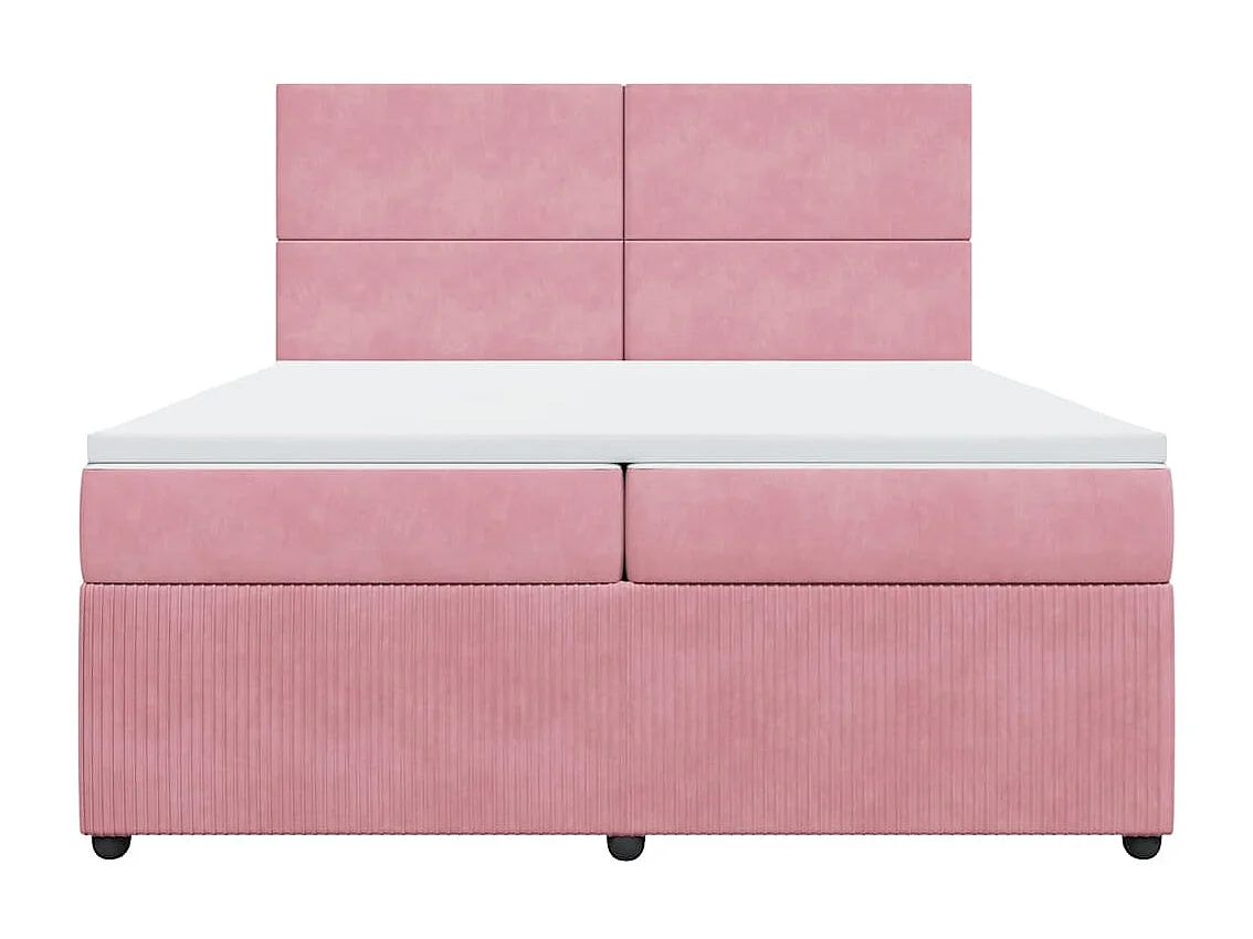 Sommier à lattes de lit avec matelas Rose 200x200 cm Velours