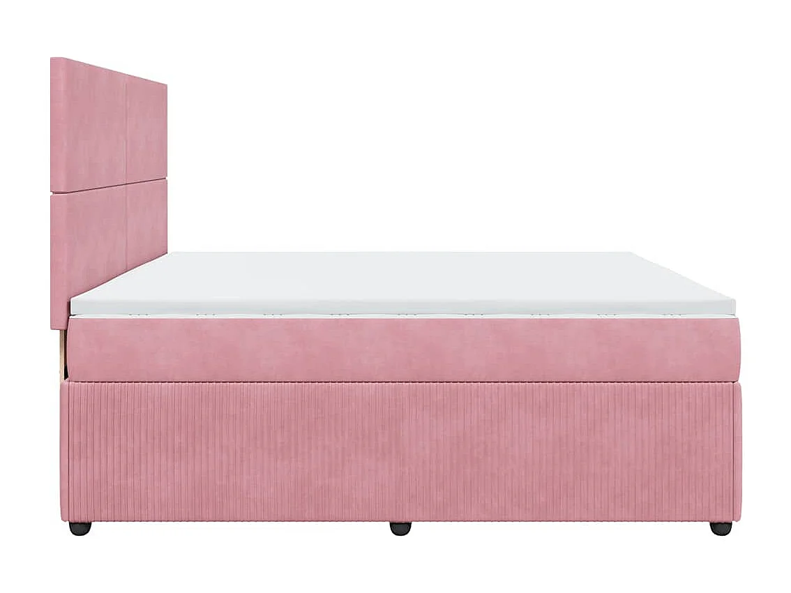 Sommier à lattes de lit avec matelas Rose 200x200 cm Velours