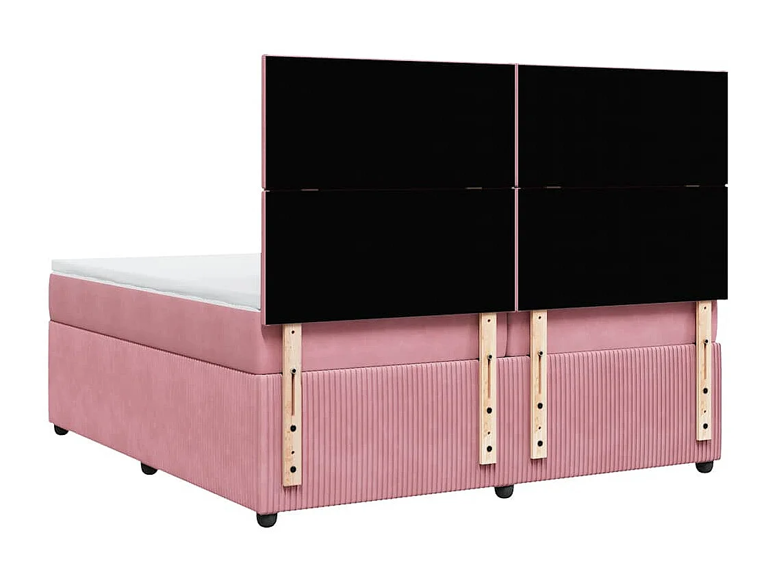 Sommier à lattes de lit avec matelas Rose 200x200 cm Velours