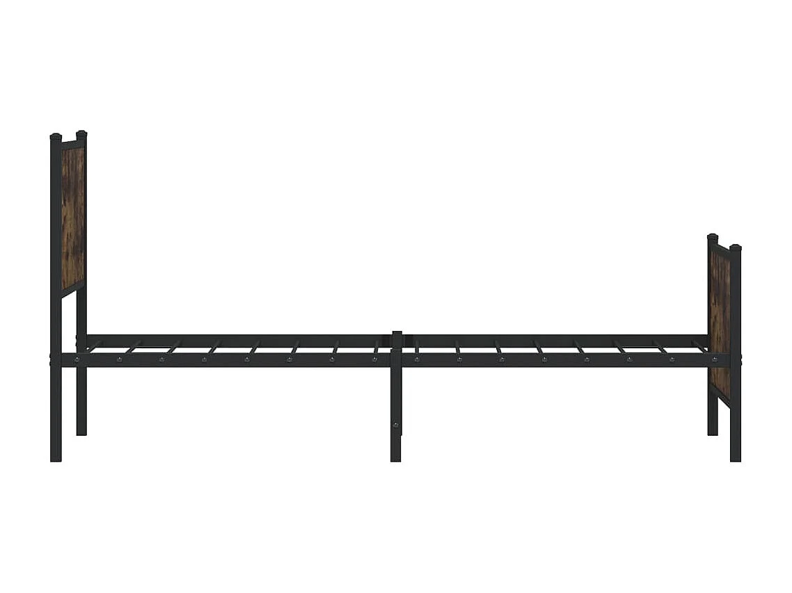 Estructura de cama sin colchón metal roble ahumado 90x200 cm