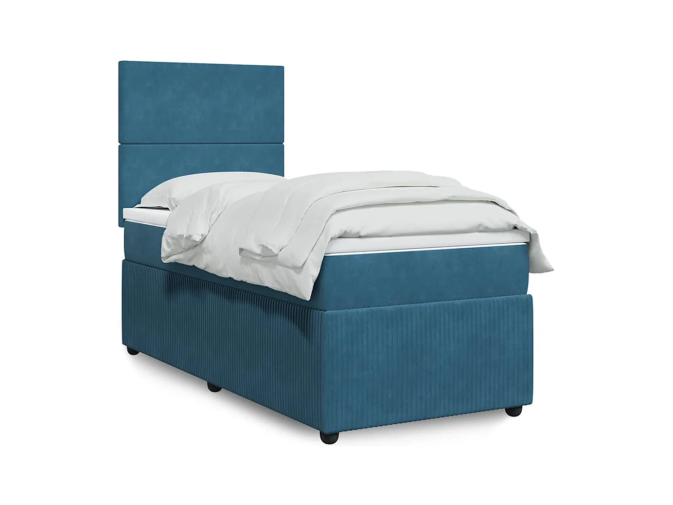 Boxspring met matras fluweel blauw 100x200 cm