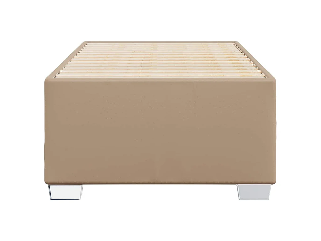 Estructura cama sin colchón cuero sintético capuchino 80x200 cm