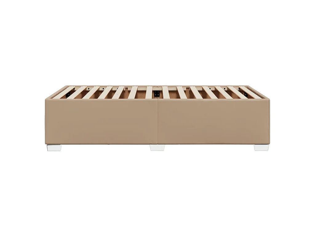 Estructura cama sin colchón cuero sintético capuchino 80x200 cm