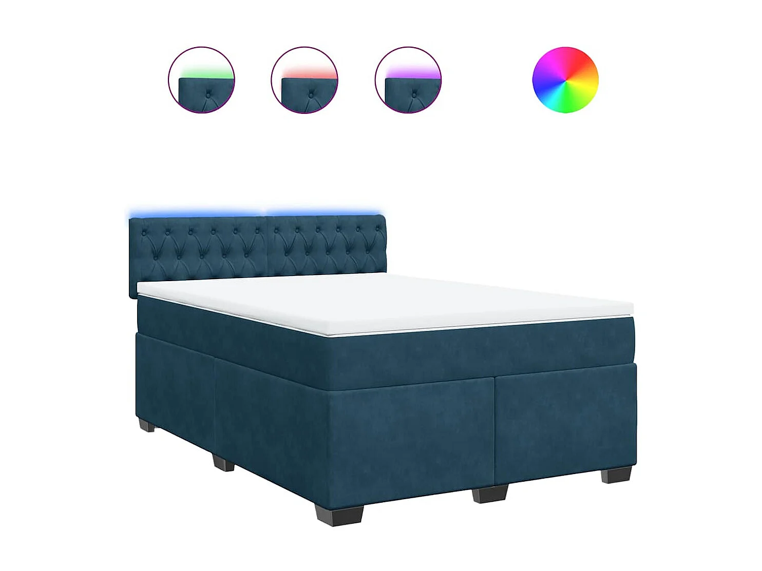 Boxspring met matras fluweel blauw 160x200 cm