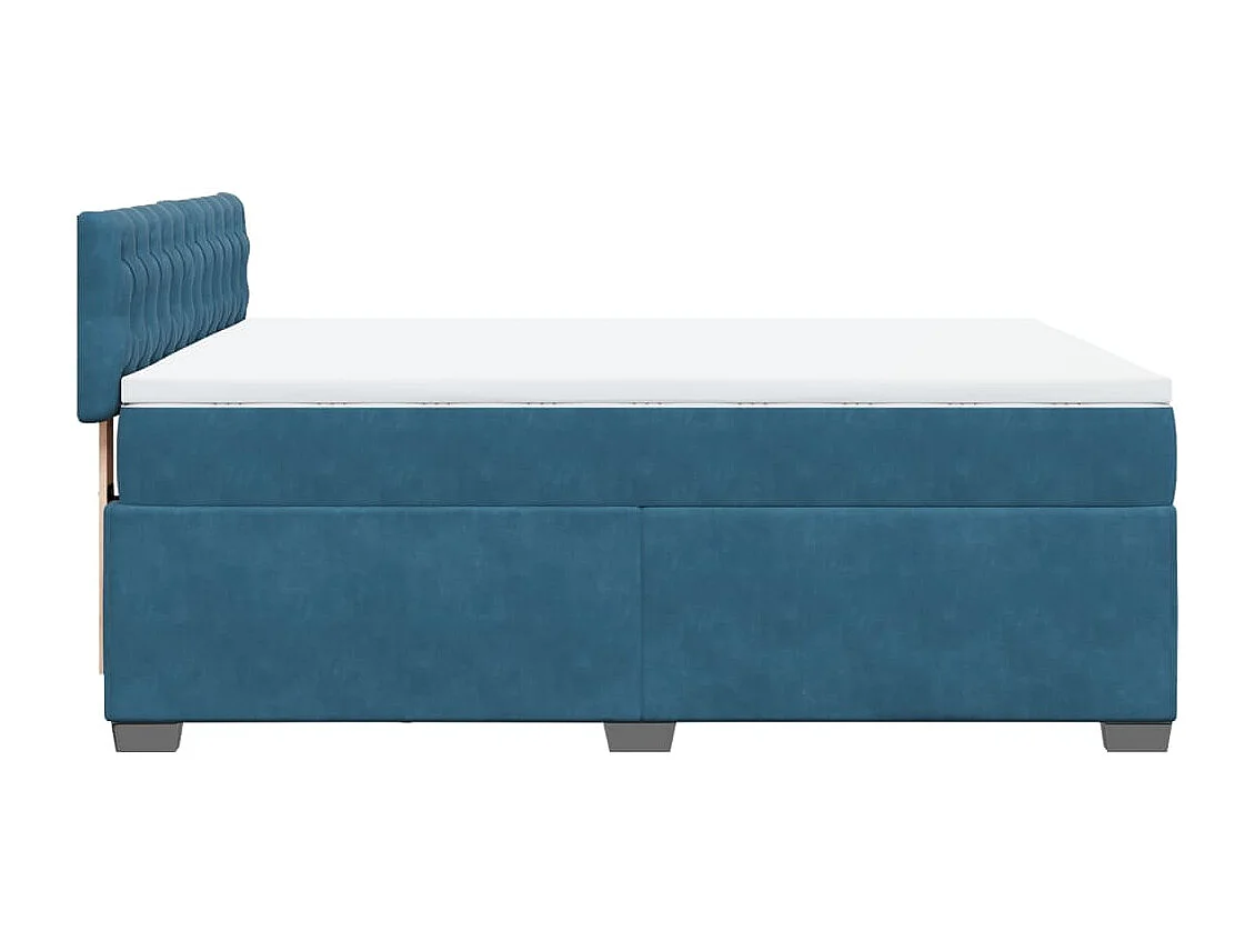 Boxspring met matras fluweel blauw 160x200 cm