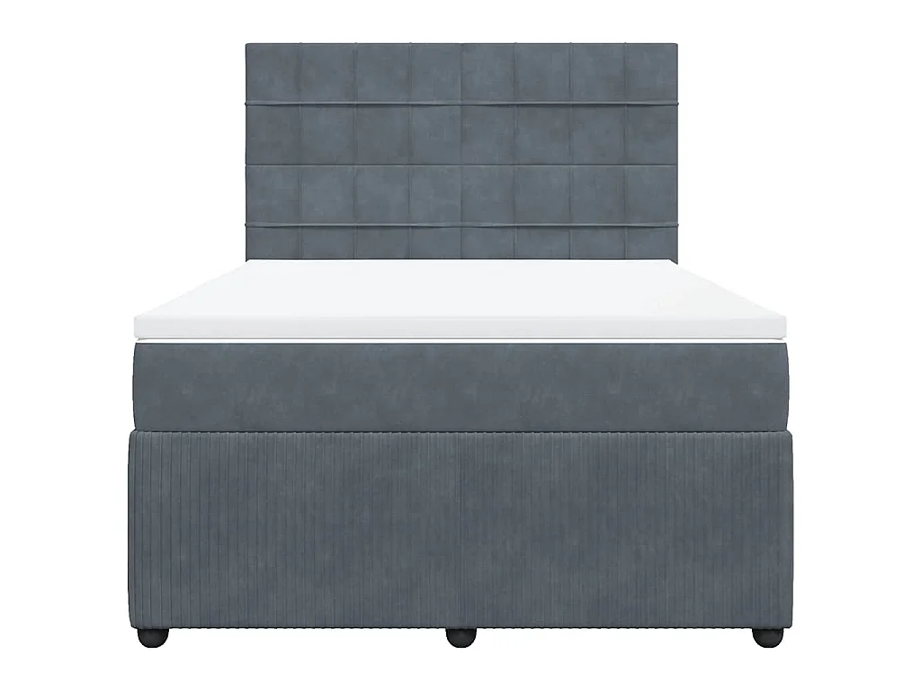 Boxspringbett mit Matratze Dunkelgrau 140x190 cm Samt