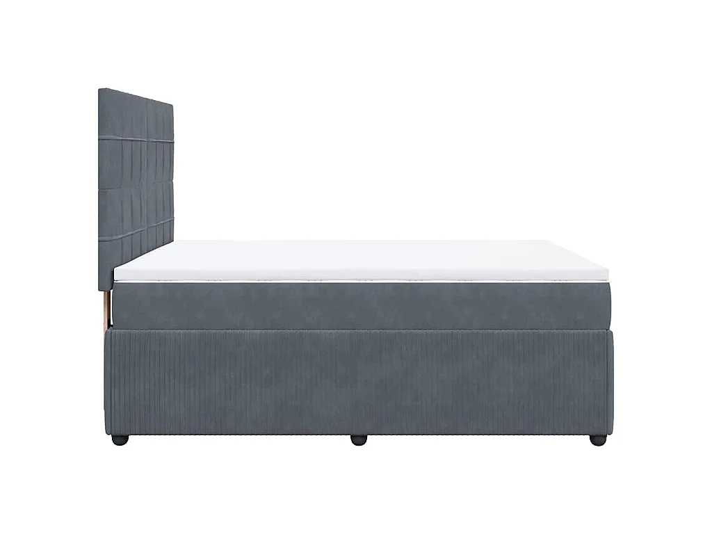 Boxspringbett mit Matratze Dunkelgrau 140x190 cm Samt