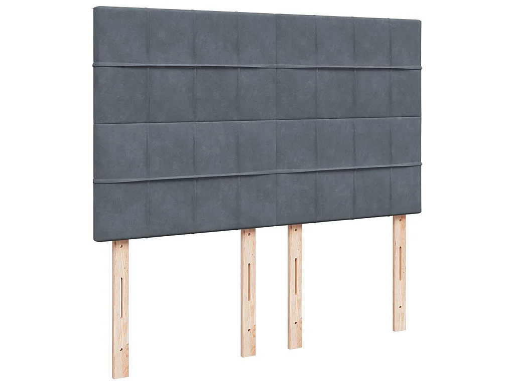 Boxspringbett mit Matratze Dunkelgrau 140x190 cm Samt