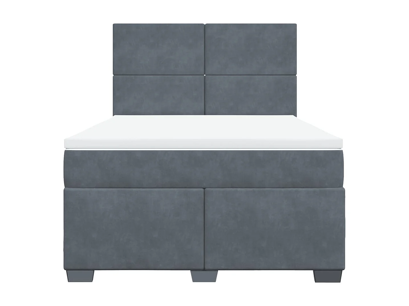 Cama com molas/colchão 140x190 cm veludo cinzento-escuro