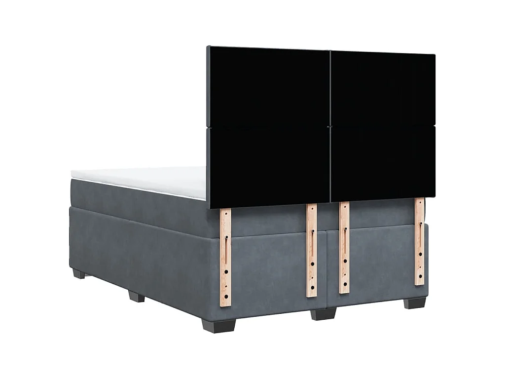 Boxspring met matras fluweel donkergrijs 140x190 cm