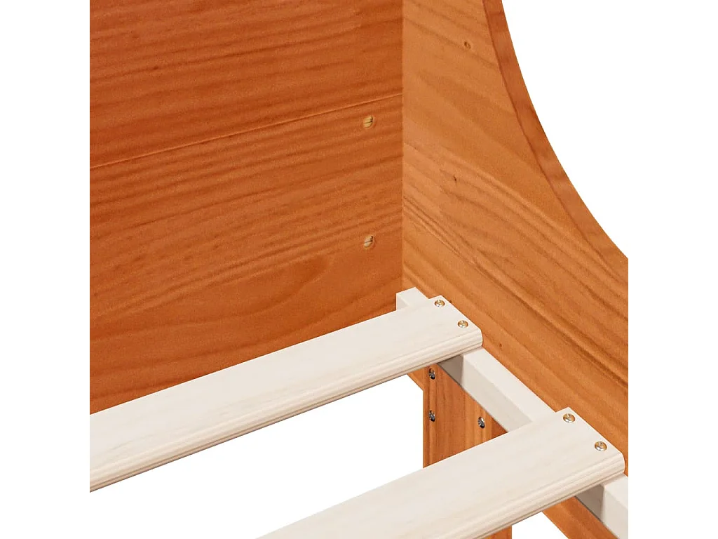 Cadre de lit sans matelas cire marron 135x190cm bois pin massif