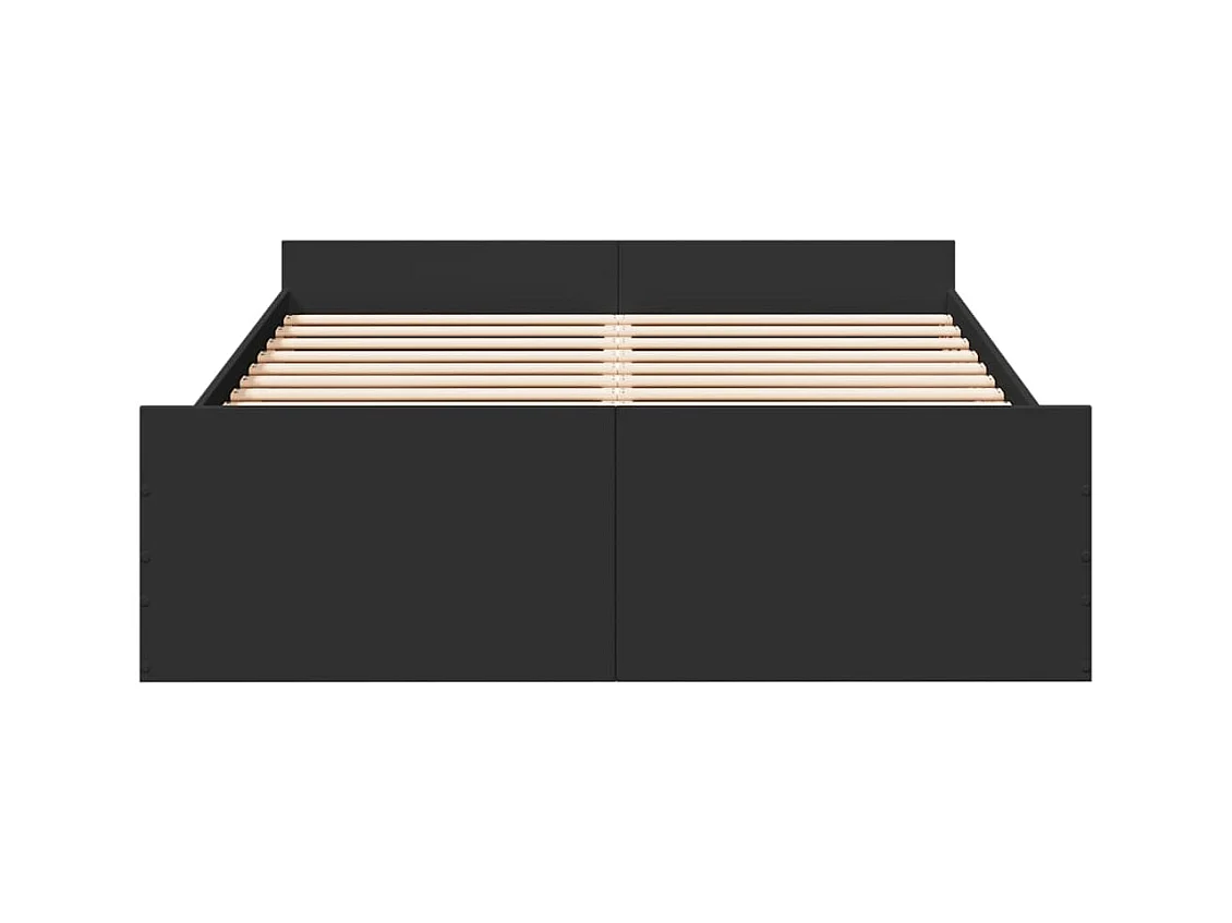 Bettgestell mit Schubladen Schwarz 135x190 cm Holzwerkstoff