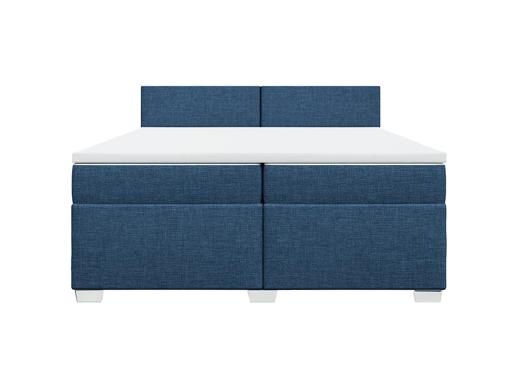 Boxspringbett mit Matratze Blau 200x200 cm Stoff