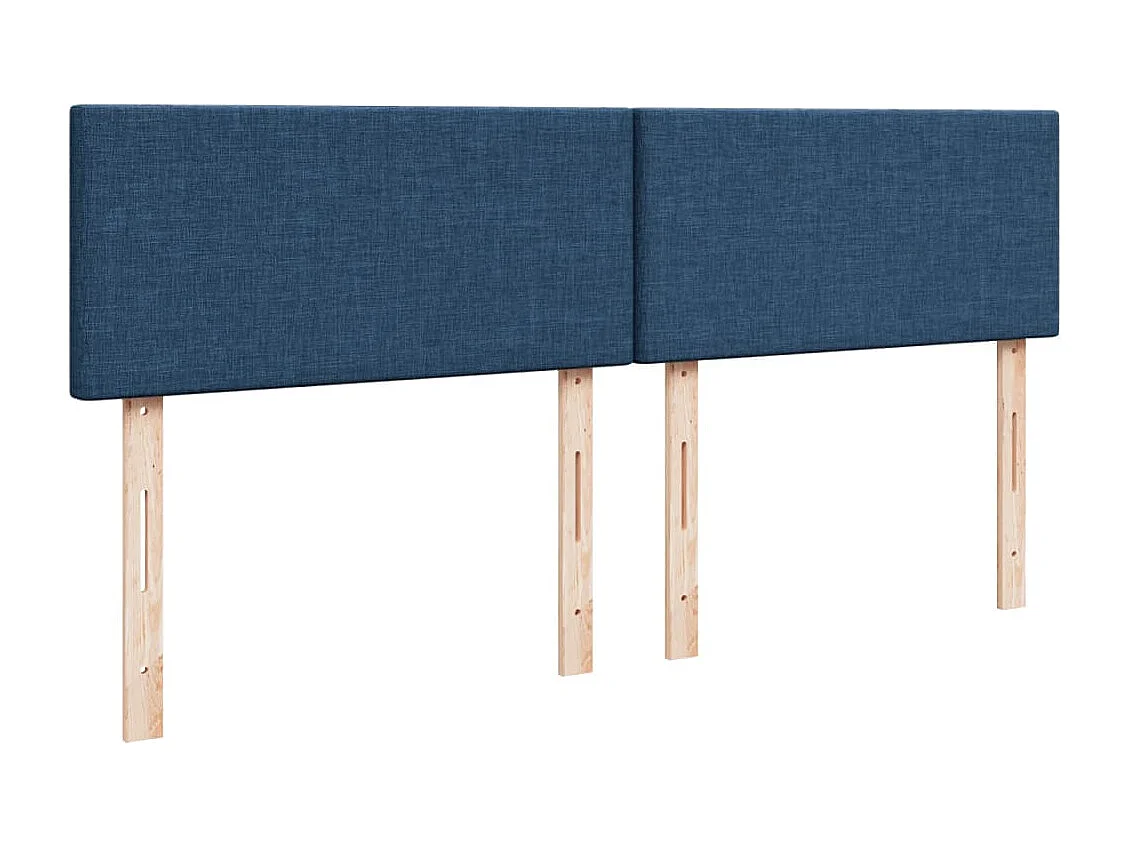 Boxspringbett mit Matratze Blau 200x200 cm Stoff