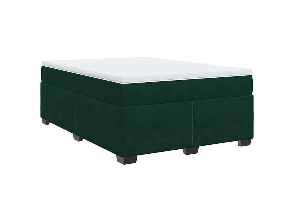 Boxspring met matras fluweel donkergroen 140x200 cm