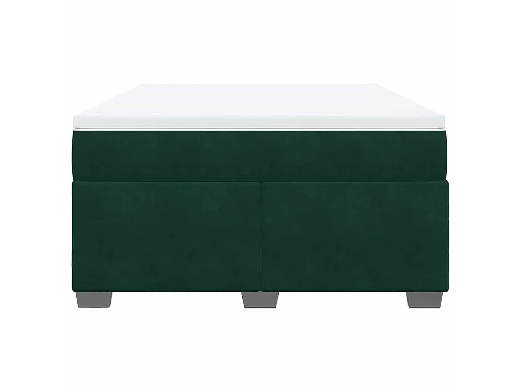 Boxspring met matras fluweel donkergroen 140x200 cm