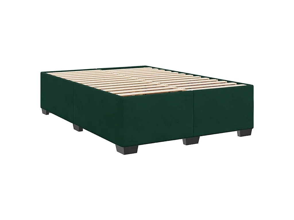 Boxspring met matras fluweel donkergroen 140x200 cm