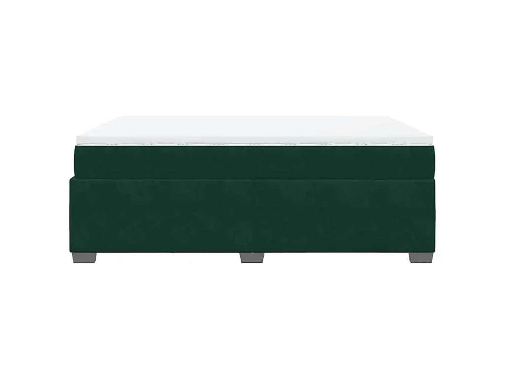 Boxspring met matras fluweel donkergroen 140x200 cm