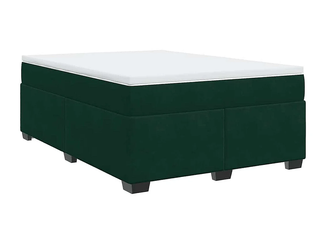 Boxspring met matras fluweel donkergroen 140x200 cm